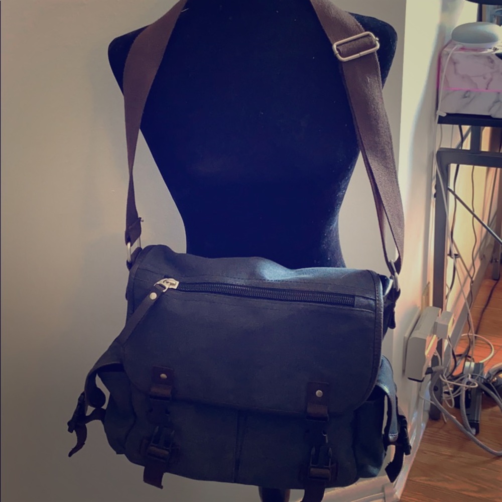 Brown and Black Messenger Bag